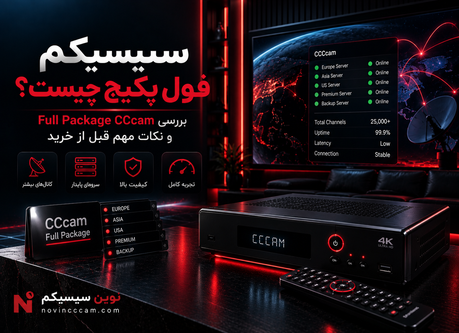 سیسیکم فول پکیج و اکانت Full Package CCcam برای رسیور
