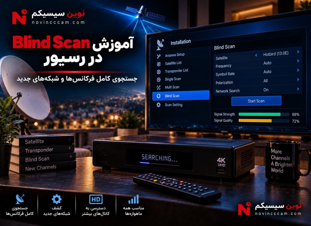 آموزش Blind Scan در رسیور و جستجوی کور شبکههای ماهوارهای