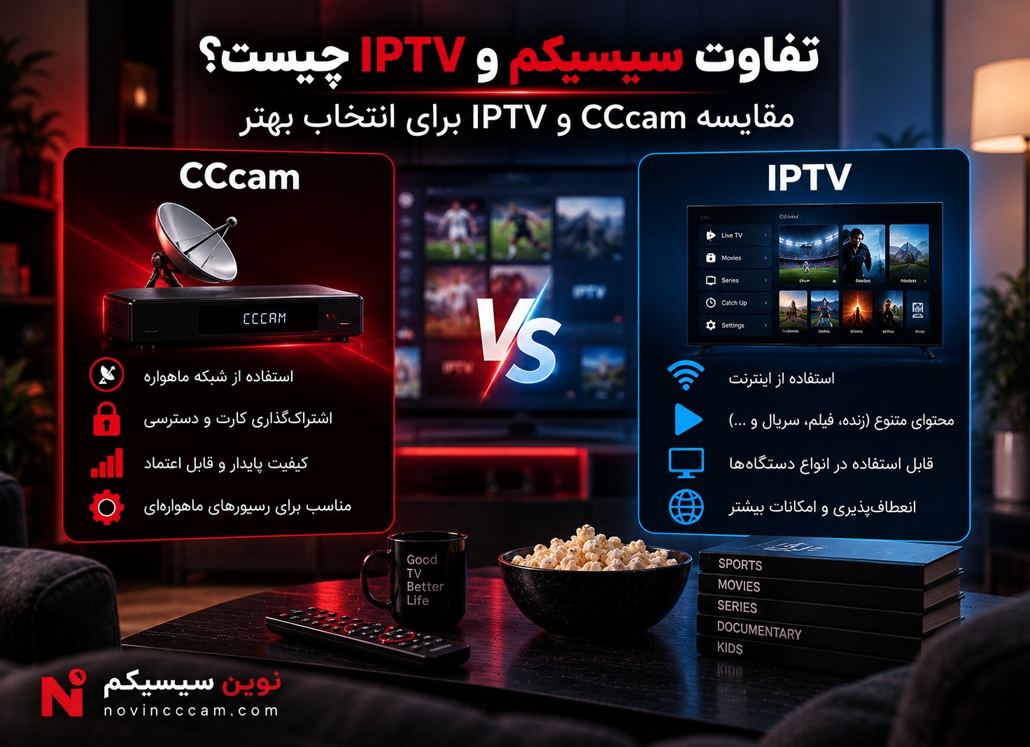 تفاوت سیسیکم و IPTV و مقایسه CCcam و IPTV